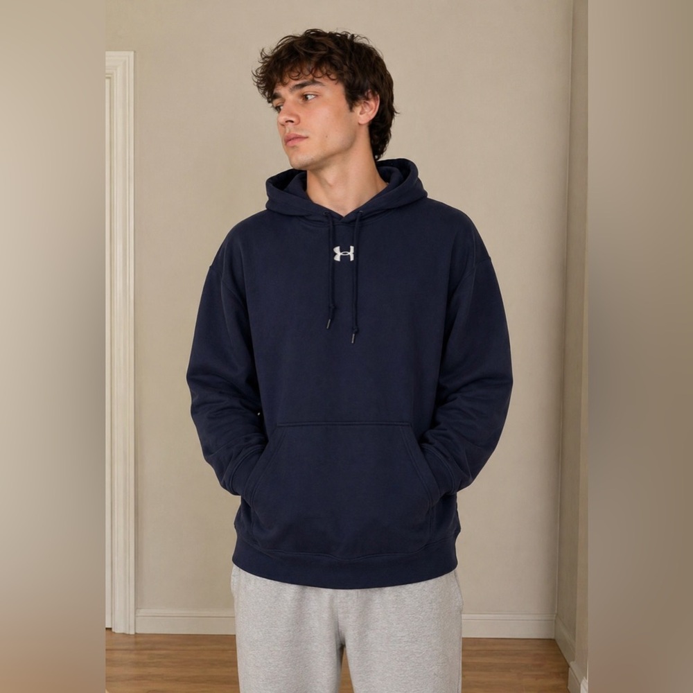 Under Armour Navy Blue Pullover Hoodie Men’s Large